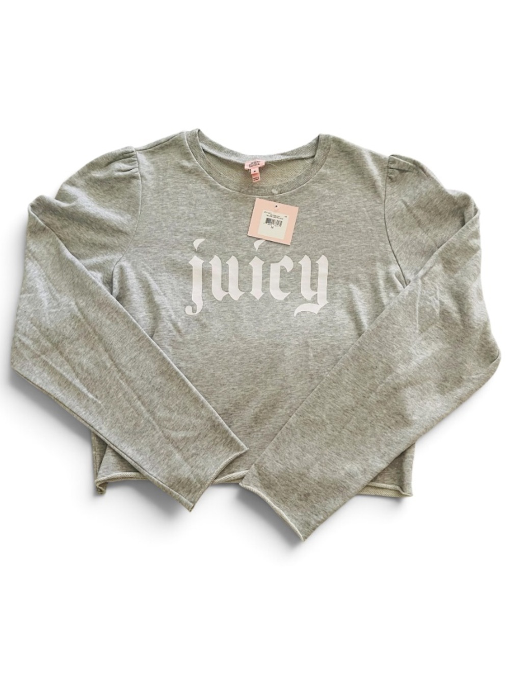 NWT Juicy Couture Gray Fleece Size Medium Logo Pullover